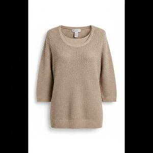 Sag Harbor Women's Beige Crew Neck Sweater